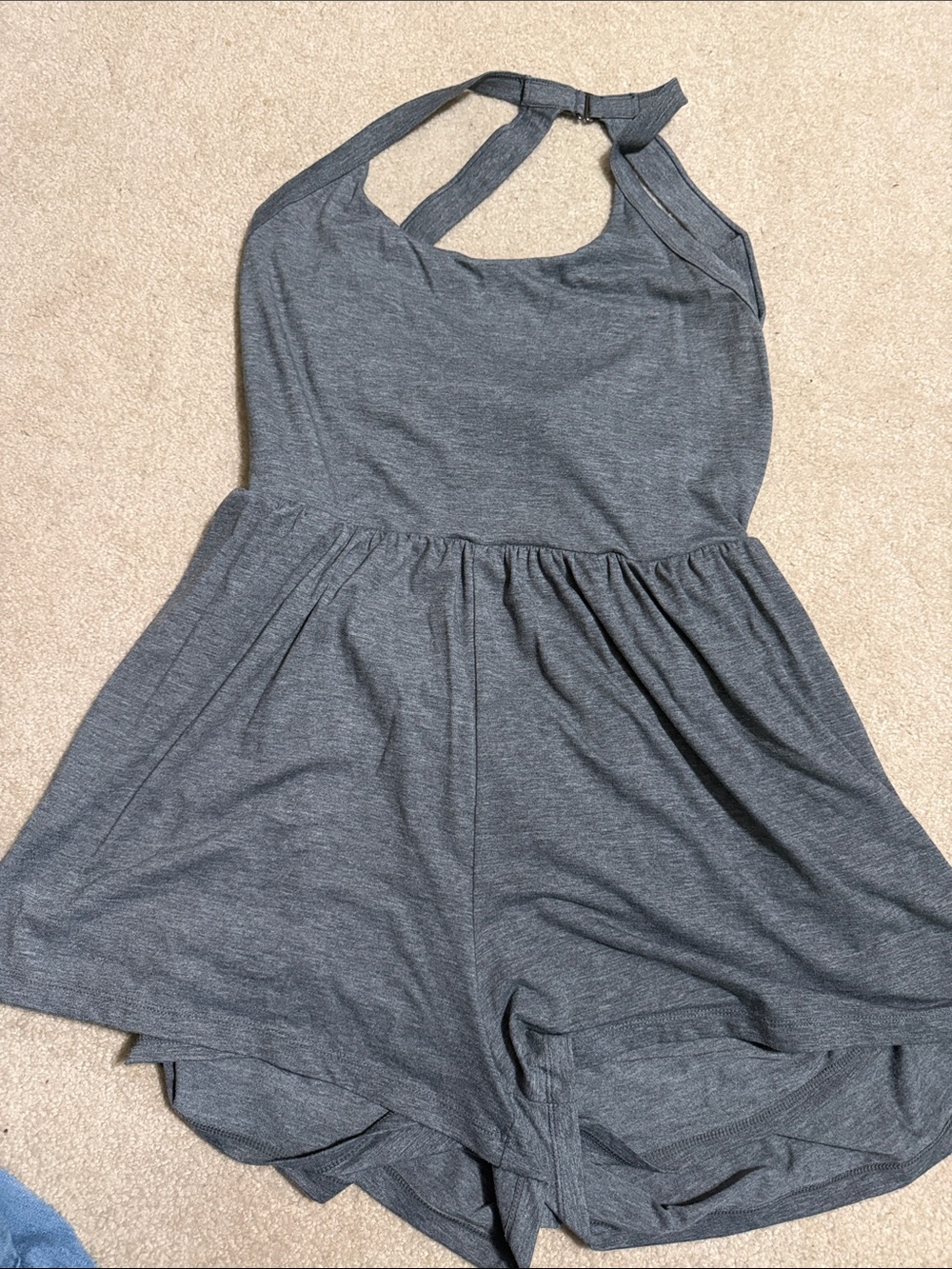 HALARA Charcoal Gray Halter Romper